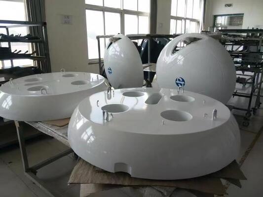 Anti-corrosion fiberglass cover or shell for marine equipment